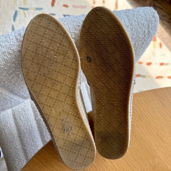 Gucci Ivory Leather Espadrilles Size 38 US Size 8 - Picture 8 of 8